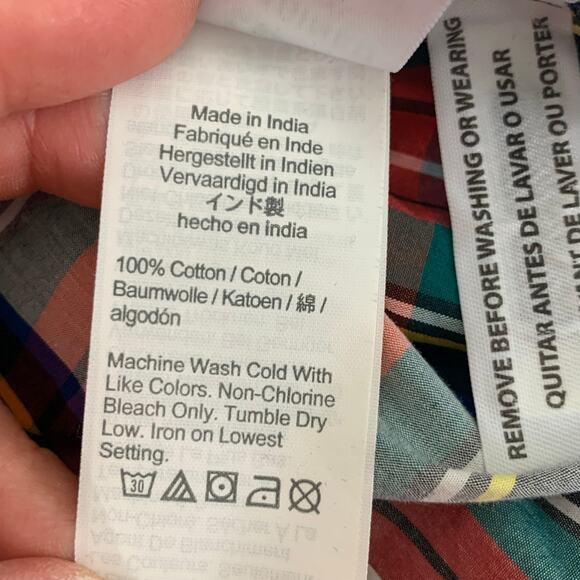 J. Crew Classic Washed Cotton Poplin Shirt in Snowy Stewart Tartan Size 4 - Picture 9 of 9